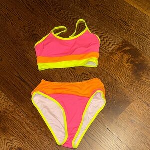 Vibrant Pink and Orange Swim Set